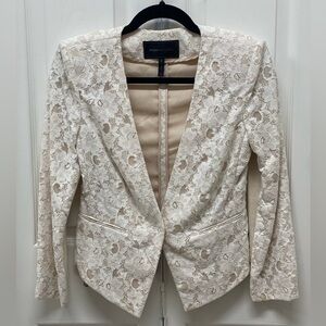 BCBGMaxAzria Off-White/Beige Lace Bowie Blazer Size XS